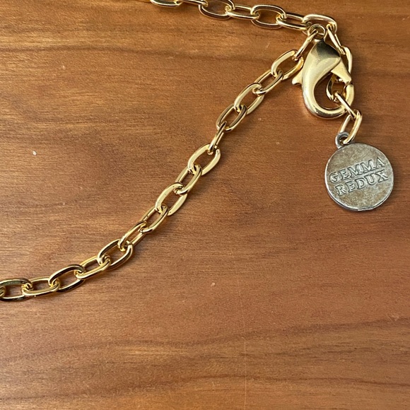 Gemma Redux gold tone necklace with blue “stones” - Picture 10 of 10